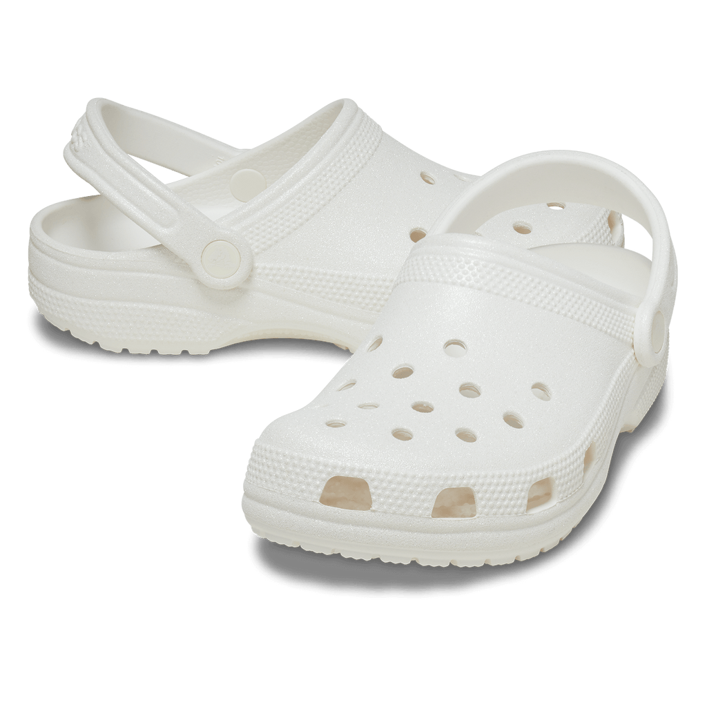 Classic Glitter Clogs White