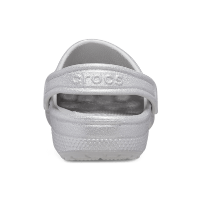 Classic Glitter Clogs Kids Silver