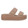 Brooklyn Buckle Low Wedge Dames Slippers Latte