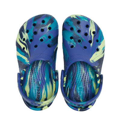 Classic Marbled Clogs Kids Navy/Turbo Teal