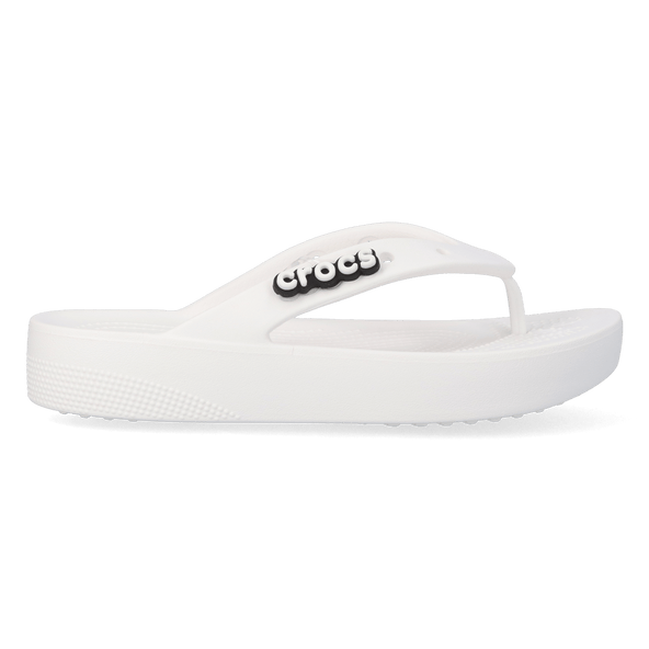 Classic Platform Flip Slippers White