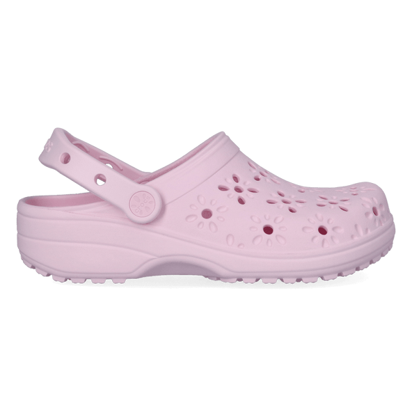 Classic Floral Cut Out Clogs Pink Milk