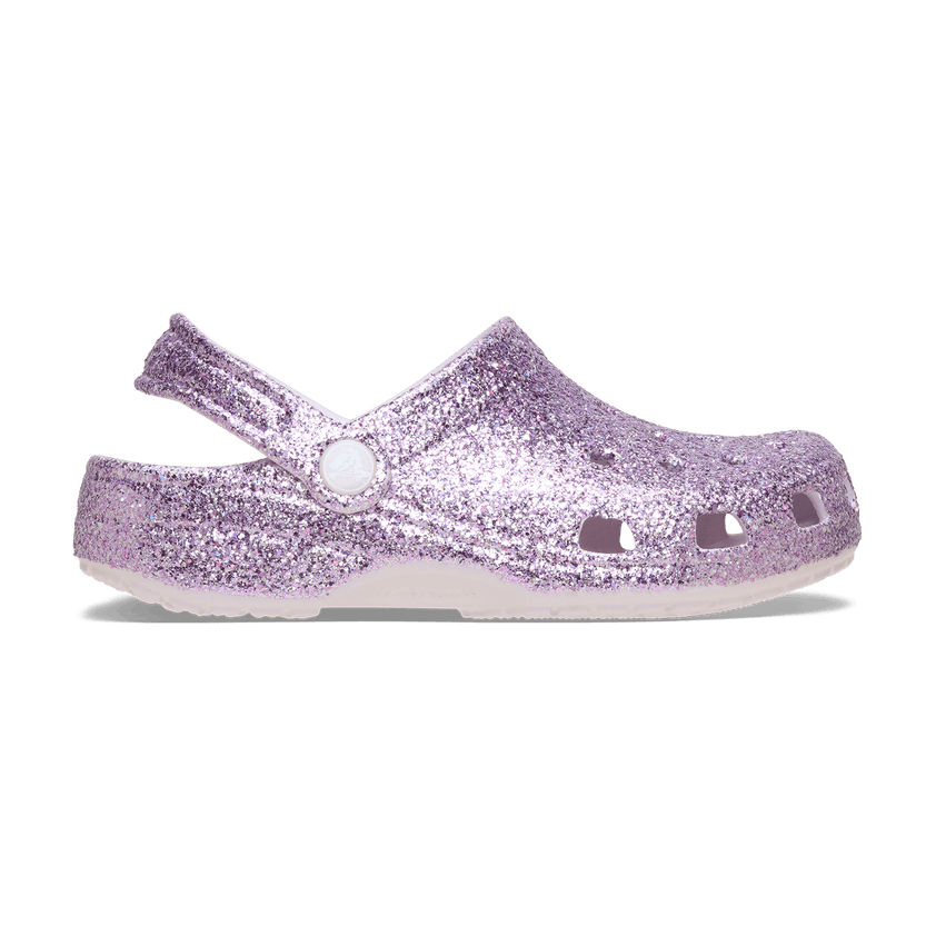 Classic Chunky Glitter Clogs Kids Grape Ice