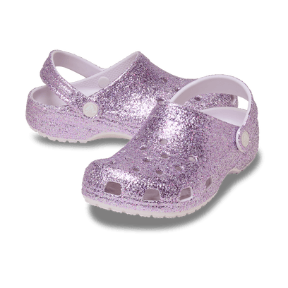 Classic Chunky Glitter Clogs Kids Grape Ice