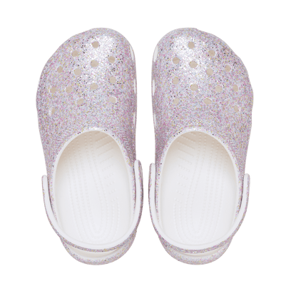 Classic Fantasy Glitter Clogs Kids White
