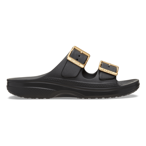 Saturday Metallic Buckle Sandal Dames Slippers Black