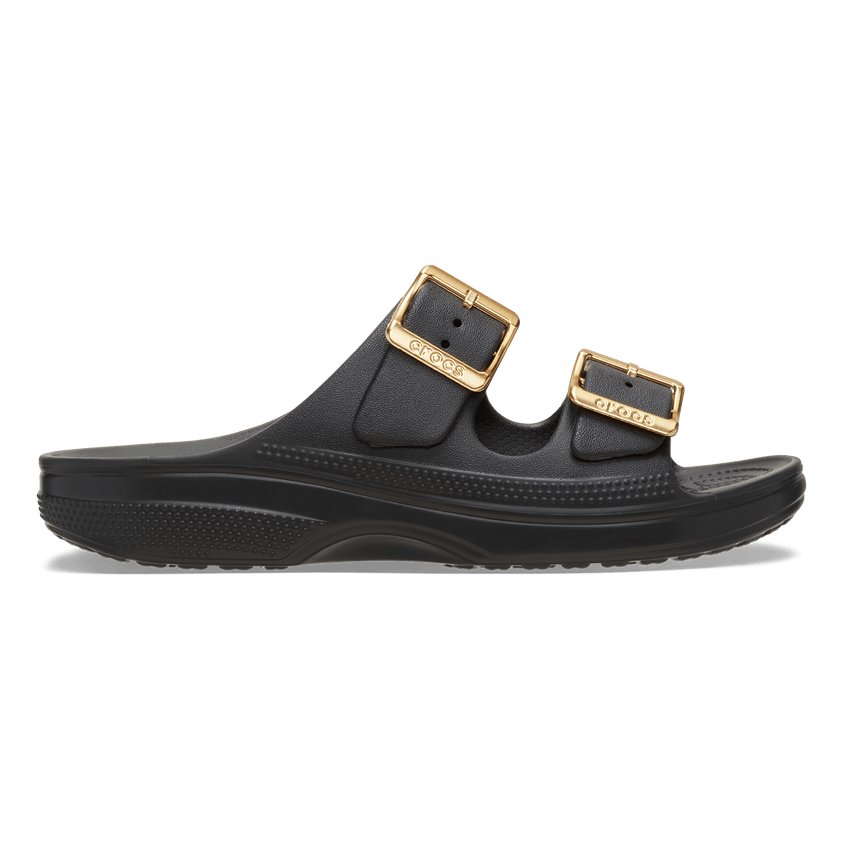 Saturday Metallic Buckle Sandal Dames Slippers Black