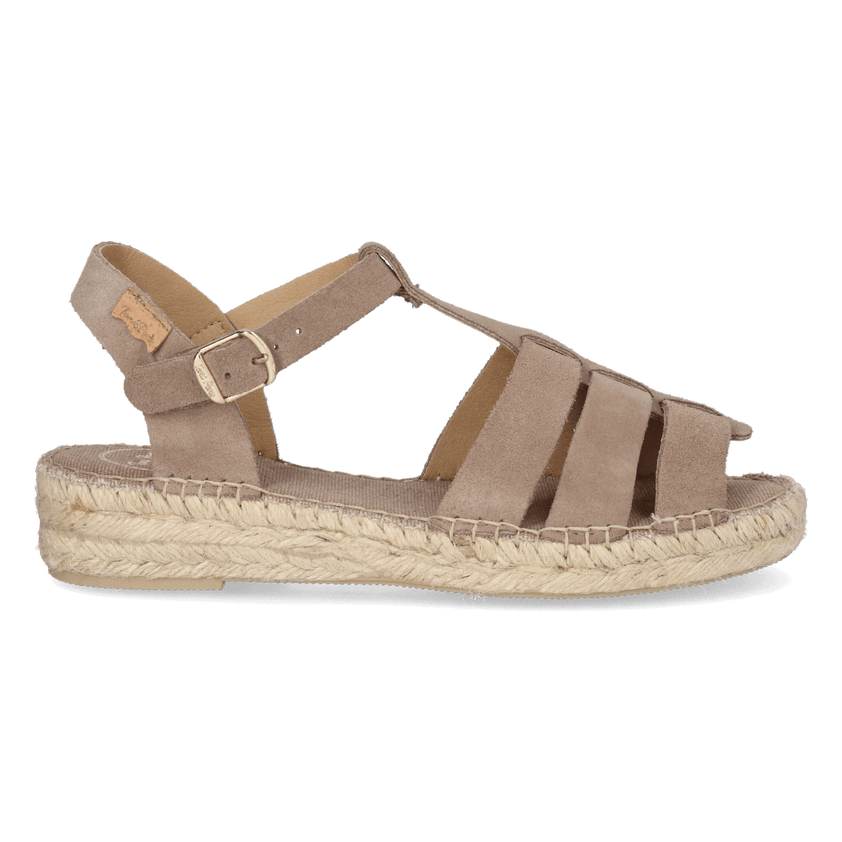 Elena Dames Espadrilles Suede Taupe