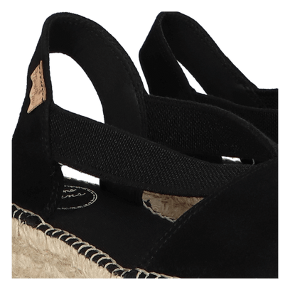 Ella Dames Espadrilles Suede Negre