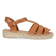 Emma Dames Espadrilles Leer Nougat