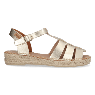 Emma Dames Espadrilles Leer Plati