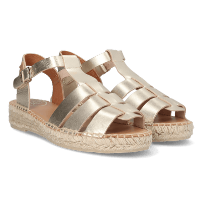 Emma Dames Espadrilles Leer Plati
