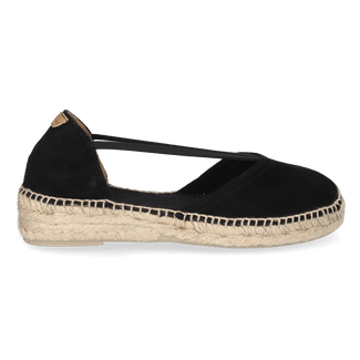 Erla-A Dames Espadrilles Suede Negre