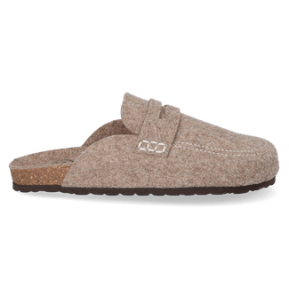 Genis Heren Pantoffels Gerecycled Vilt Taupe