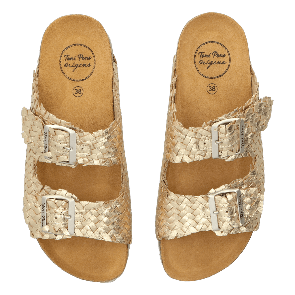 Guam-TE Dames Slippers Leer Plati