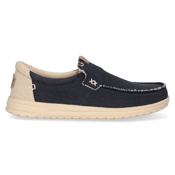 Mikka Braided Heren Instappers Black/Boulder Tan