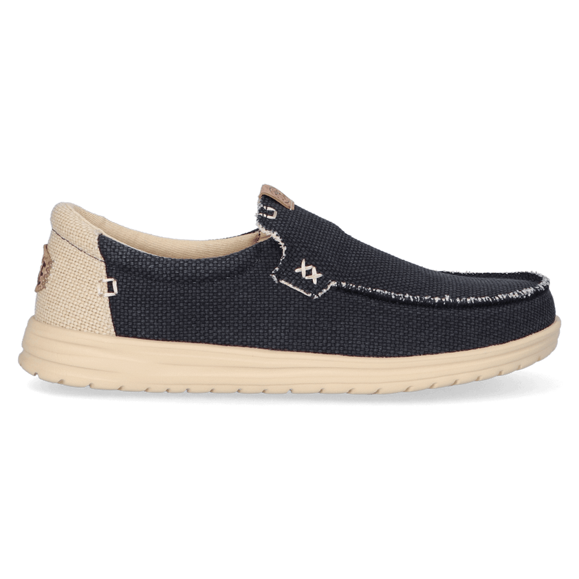 Mikka Braided Heren Instappers Black/Boulder Tan