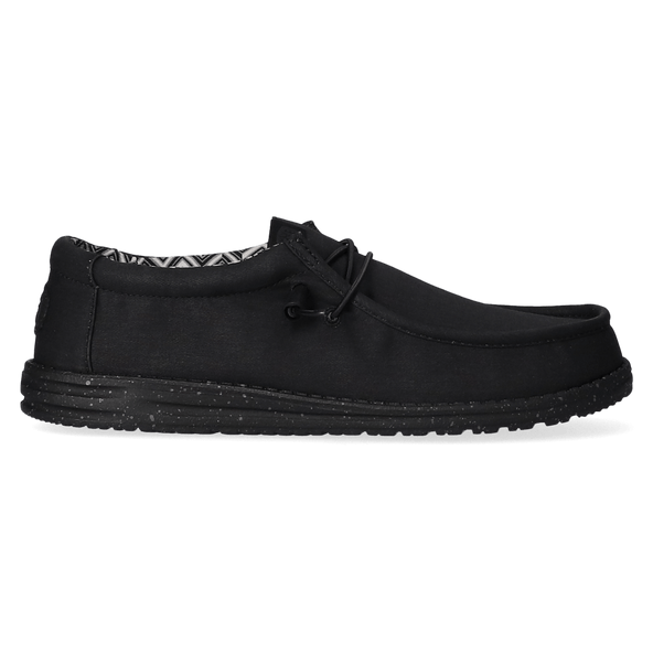 Wally Canvas Heren Instappers Black/Black