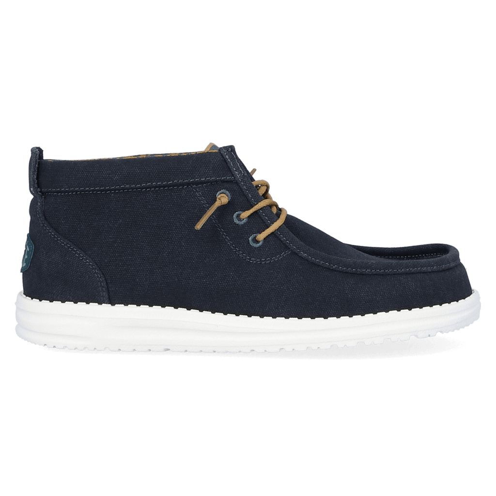 Wally Mid Waxed Canvas Heren Instappers Navy