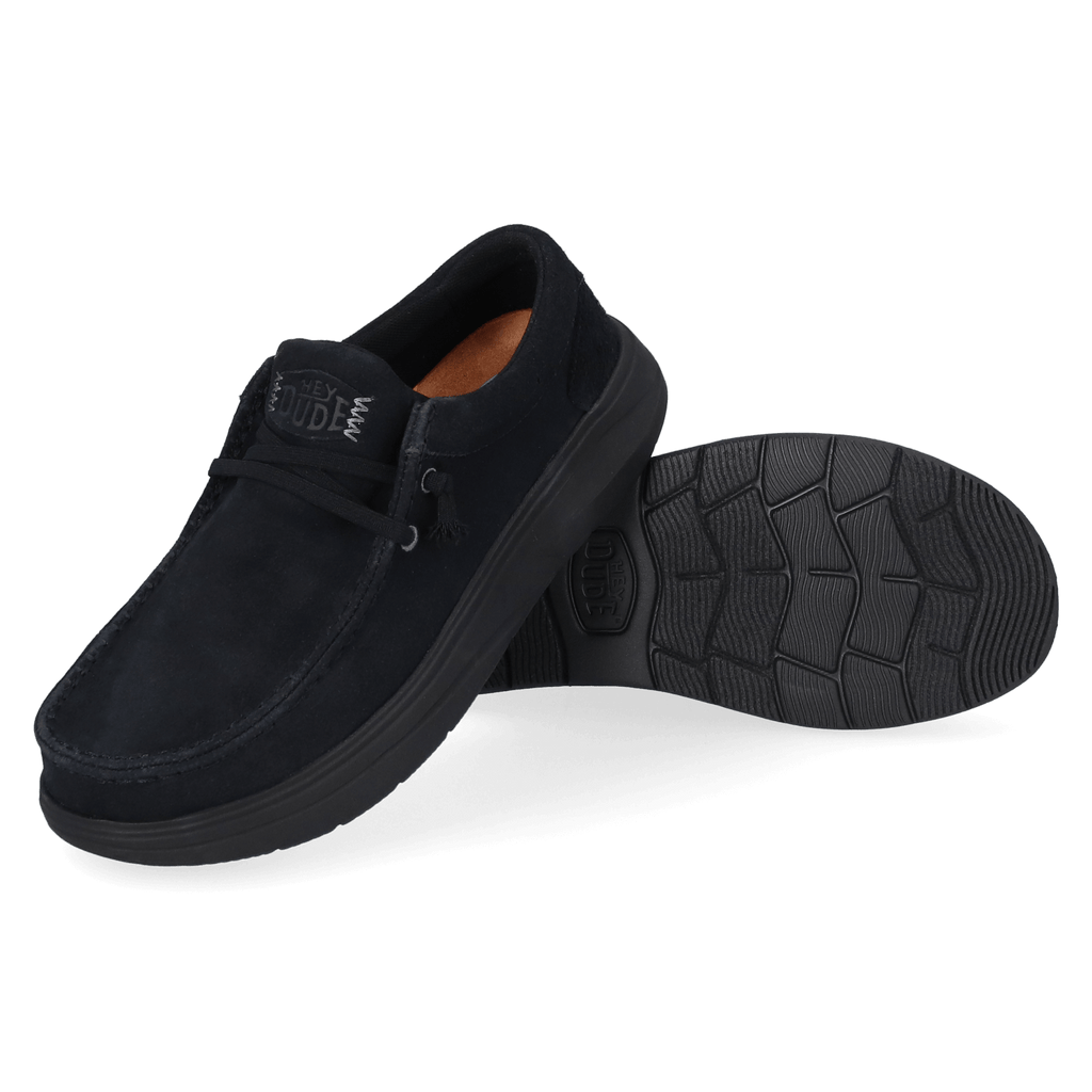 Wally Comf Suede Heren Instappers Black