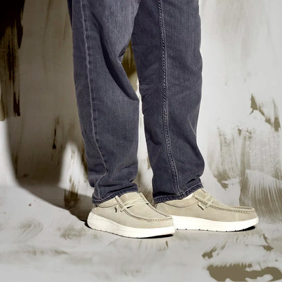 Wally Comf Suede Heren Instappers Stone Grey/Silver Birch