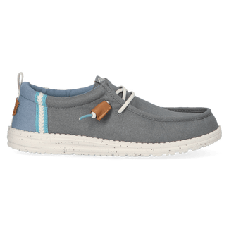 Wally Craft Linen Heren Instappers Monument Grey/Faded Denim