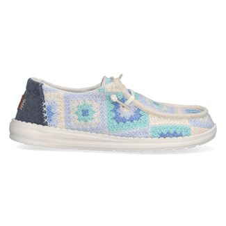 Wendy Cottage Crochet Dames Instappers Bay Blue/Multi