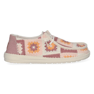 Wendy Cottage Crochet Dames Instappers Petal Pink/Multi