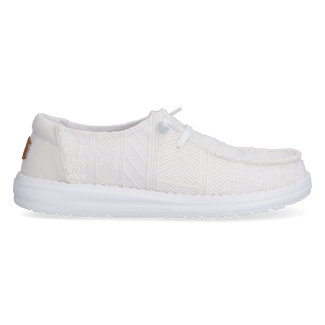 Wendy Crochet Lace Dames Instappers White