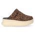 Delray Clog Suede Dames Instappers Brown Leopard