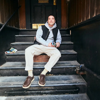 Wally NXT Moc Leather Heren Mocassins Black/Wood Ash