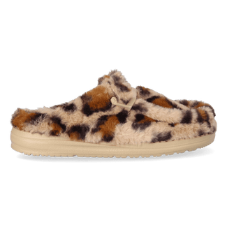 Wendy Slipper Leo Fur Dames Pantoffels Tan/Multi