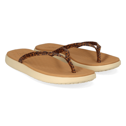 Maui Breeze Flip Dames Teenslippers Tan Leopard