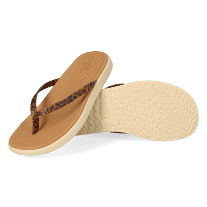 Maui Breeze Flip Dames Teenslippers Tan Leopard