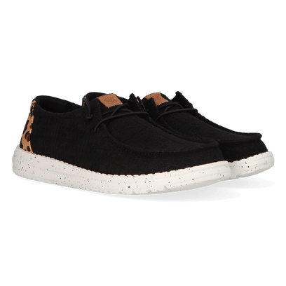 Wendy Wildcat Dames Instappers Black/Leopard