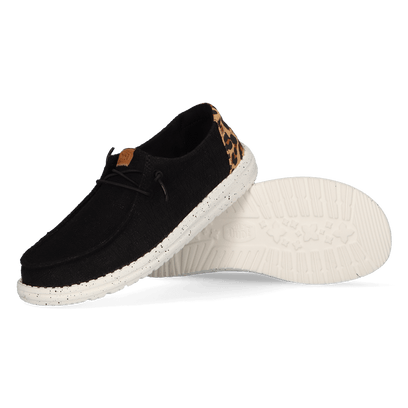 Wendy Wildcat Dames Instappers Black/Leopard