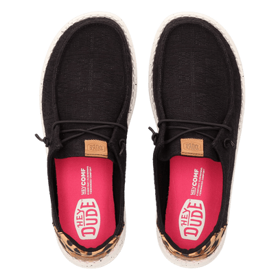 Wendy Wildcat Dames Instappers Black/Leopard