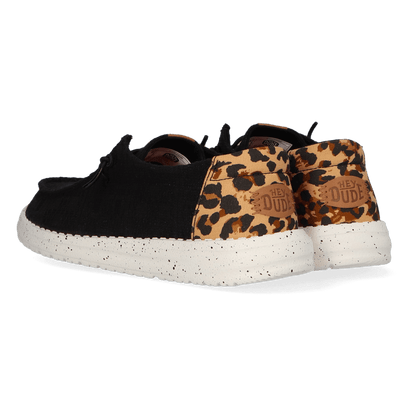 Wendy Wildcat Dames Instappers Black/Leopard