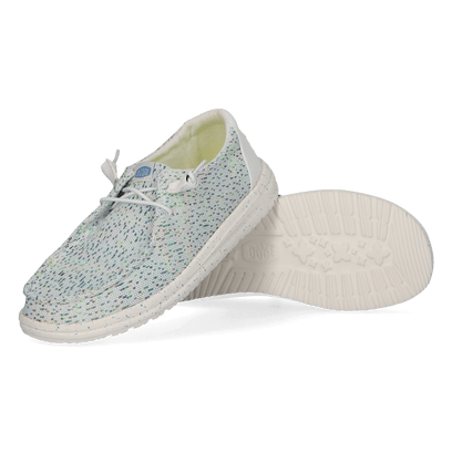 Wendy Stretch Speckle Dames Instappers White/Multi