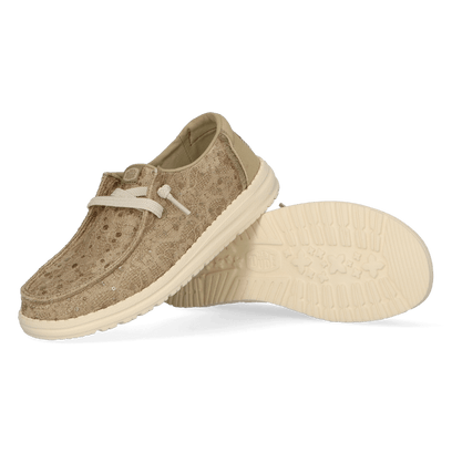 Wendy Sequin Lace Dames Instappers Olive Grey