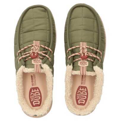 Wally Slip Camp Nylon Heren Instappers Burnt Olive/Sesame