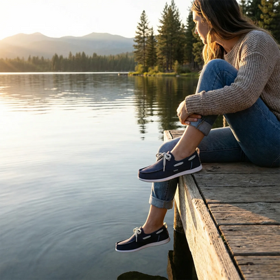 Harbor Lo Breeze Washed Twill Dames Loafers Navy