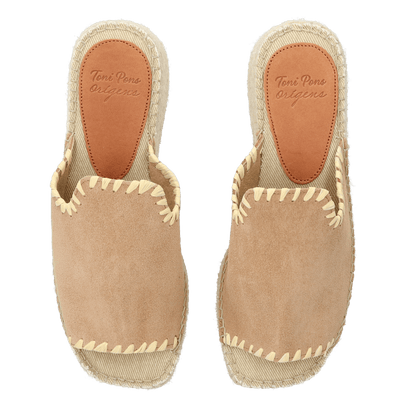 Ilenia-SD Dames Espadrilles Suede Camel