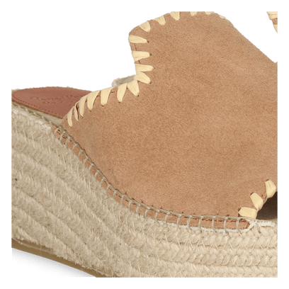 Ilenia-SD Dames Espadrilles Suede Camel