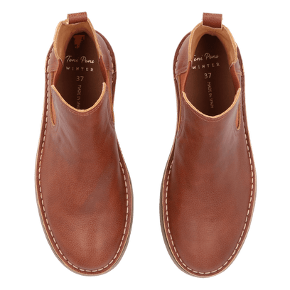 Isa-PO Dames Chelsea Boots Leer Camel