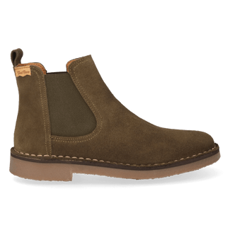 Isa-SY Dames Chelsea Boots Suede Caqui