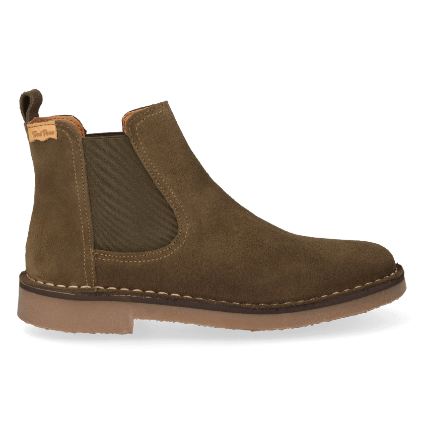 Isa-SY Dames Chelsea Boots Suede Caqui
