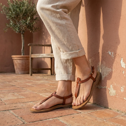 Imme Dames Sandalen Leer Tan