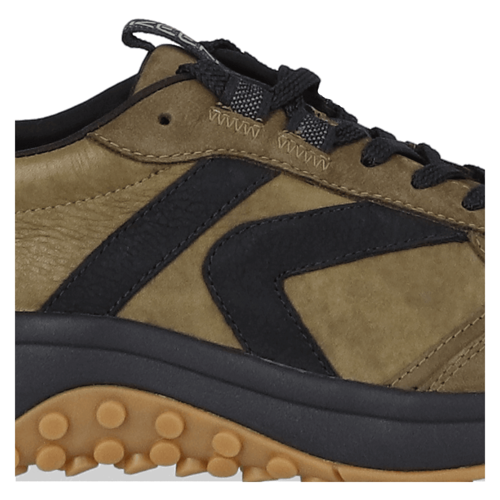 KS86 Leren Heren Sneakers Dark Olive/Black