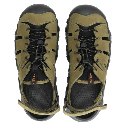 Hyperport Fisherman Heren Sandalen Leer Dark Olive/Black